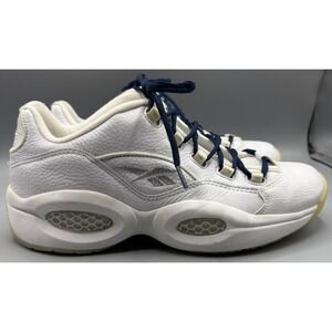 Reebok Men's White Sneakers with Navy Accents